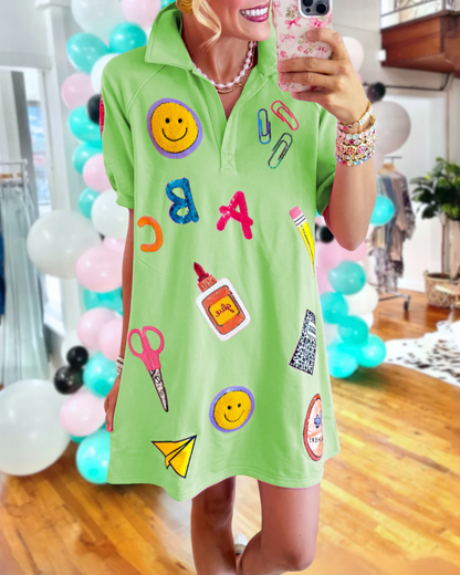 Playful School Mixed Pattern Dress