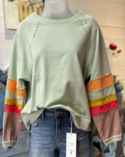 Color Block Sleeve Sweatshirt