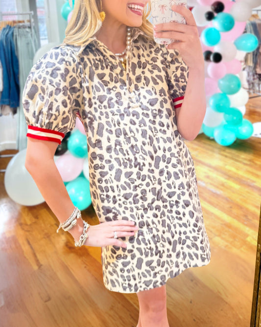 Playful Leopard Mini Dress